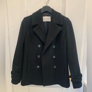 Babaton black wool pea coat. Size XS